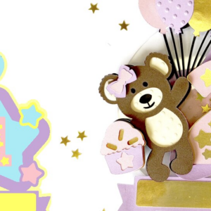 Intra απο ξύλο plywood 3mm-4mm πάχος – Teddy Bear Cake Topper 3D Δίασταση  20x20 cm INTRAFABR-104686424
