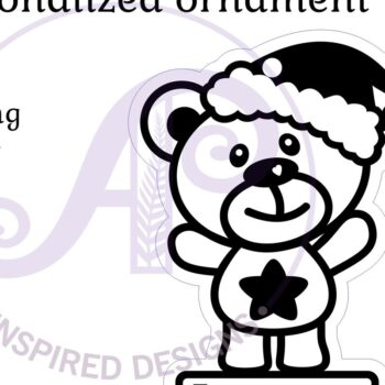 Intra απο ξύλο plywood 3mm-4mm πάχος – Teddy Bear Χριστουγεννιάτικο Στολίδι Laser Δίασταση  20x20 cm INTRAFABR-85814628 - Image 2