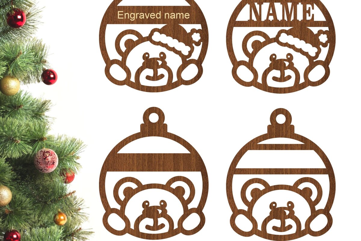 Intra απο ξύλο plywood 3mm-4mm πάχος – Χριστουγεννιάτικα στολίδια Teddy Bear, Cut Δίασταση  20x20 cm INTRAFABR-76981486