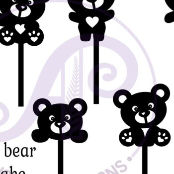Intra απο ξύλο plywood 3mm-4mm πάχος – Teddy Bear Cupcake Toppers 5 σχεδίων Δίασταση 20x20 cm INTRAFABR-86444091 - Image 3