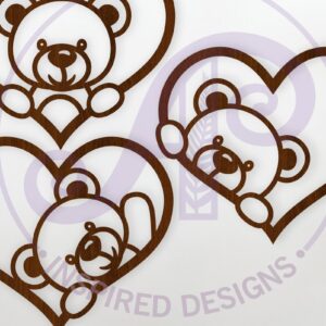Intra απο ξύλο plywood 3mm-4mm πάχος – Teddy Bear Heart Wall Sign, Αρχείο. Δίασταση  40x30 cm INTRAFABR-122413016