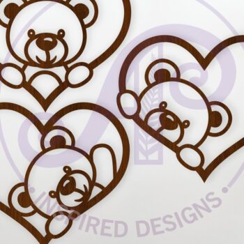 Intra απο ξύλο plywood 3mm-4mm πάχος – Teddy Bear Heart Wall Sign, Αρχείο. Δίασταση  40x30 cm INTRAFABR-122413016 - Image 1