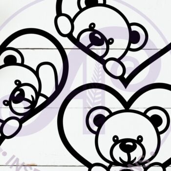 Intra απο ξύλο plywood 3mm-4mm πάχος – Teddy Bear Heart Wall Sign, Αρχείο. Δίασταση  40x30 cm INTRAFABR-122413016 - Image 2