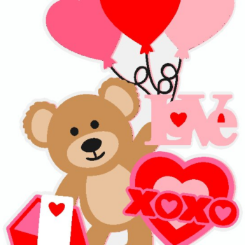Intra απο ξύλο plywood 3mm-4mm πάχος – Teddy Bear Love Cake Topper Δίασταση  20x20 cm INTRAFABR-88237288 - Image 2