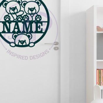 Intra απο ξύλο plywood 3mm-4mm πάχος –  πινακίδας με όνομα αρκουδάκι Δίασταση  20x20 cm INTRAFABR-124358637 - Image 4