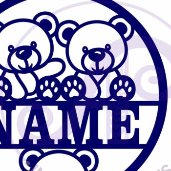 Intra απο ξύλο plywood 3mm-4mm πάχος –  πινακίδας με όνομα αρκουδάκι Δίασταση  20x20 cm INTRAFABR-124358637 - Image 5