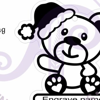 Intra απο ξύλο plywood 3mm-4mm πάχος – Χριστουγεννιάτικο στολίδι με αρκουδάκι Δίασταση  20x20 cm INTRAFABR-102442644 - Image 2