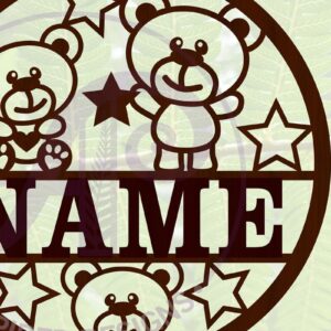 Intra απο ξύλο plywood 3mm-4mm πάχος – Αρκουδάκια με αστέρια Δίασταση  20x20 cm INTRAFABR-67497612