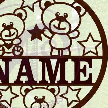 Intra απο ξύλο plywood 3mm-4mm πάχος – Αρκουδάκια με αστέρια Δίασταση  20x20 cm INTRAFABR-67497612 - Image 1