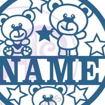 Intra απο ξύλο plywood 3mm-4mm πάχος – Αρκουδάκια με αστέρια Δίασταση  20x20 cm INTRAFABR-67497612 - Image 2