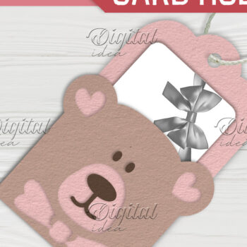 Intra απο ξύλο plywood 3mm-4mm πάχος – Τέντυ. Ετικέτα κάτοχος δωροκάρτας του Αγίου Βαλεντίνου Δίασταση  20x20 cm INTRAFABR-83083330 - Image 1