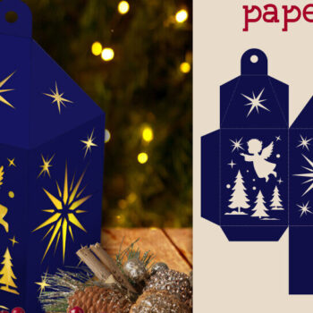 Intra απο ξύλο plywood 3mm-4mm πάχος – Πρότυπο Χριστουγεννιάτικο χάρτινο φανάρι Δίασταση  20x20 cm INTRAFABR-106759206 - Image 1