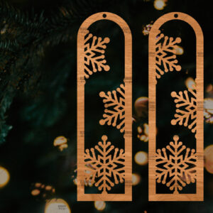 Intra απο ξύλο plywood 3mm-4mm πάχος – Πρότυπο Σκουλαρίκια Snowflakes Δίασταση  5x5 cm INTRAFABR-106814428