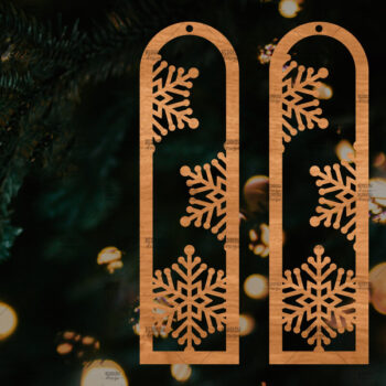 Intra απο ξύλο plywood 3mm-4mm πάχος – Πρότυπο Σκουλαρίκια Snowflakes Δίασταση  5x5 cm INTRAFABR-106814428 - Image 1