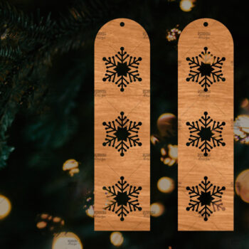 Intra απο ξύλο plywood 3mm-4mm πάχος – Πρότυπο Σκουλαρίκια Snowflakes Δίασταση  5x5 cm INTRAFABR-106814543 - Image 1