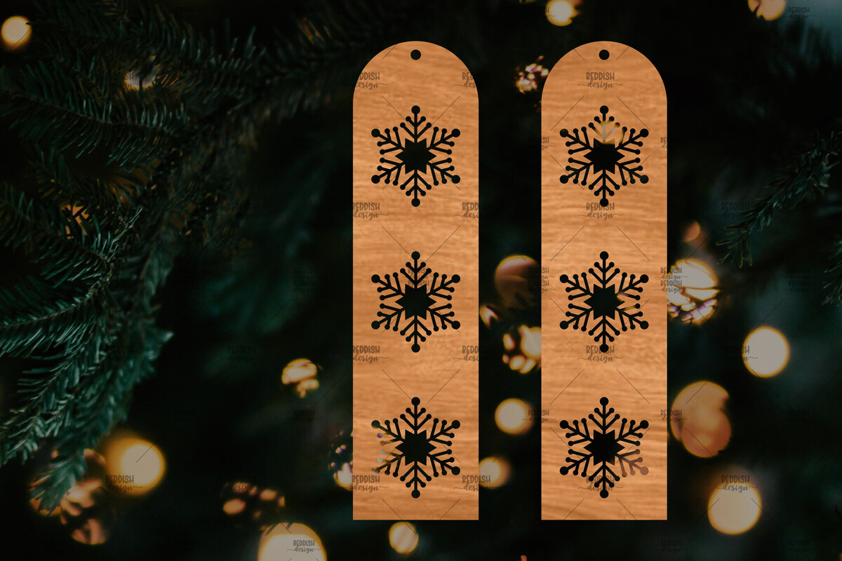 Intra απο ξύλο plywood 3mm-4mm πάχος – Πρότυπο Σκουλαρίκια Snowflakes Δίασταση  5x5 cm INTRAFABR-106814543