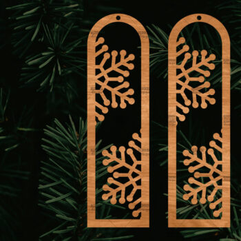 Intra απο ξύλο plywood 3mm-4mm πάχος – Πρότυπο Σκουλαρίκια Snowflakes Δίασταση  5x5 cm INTRAFABR-106814568 - Image 1