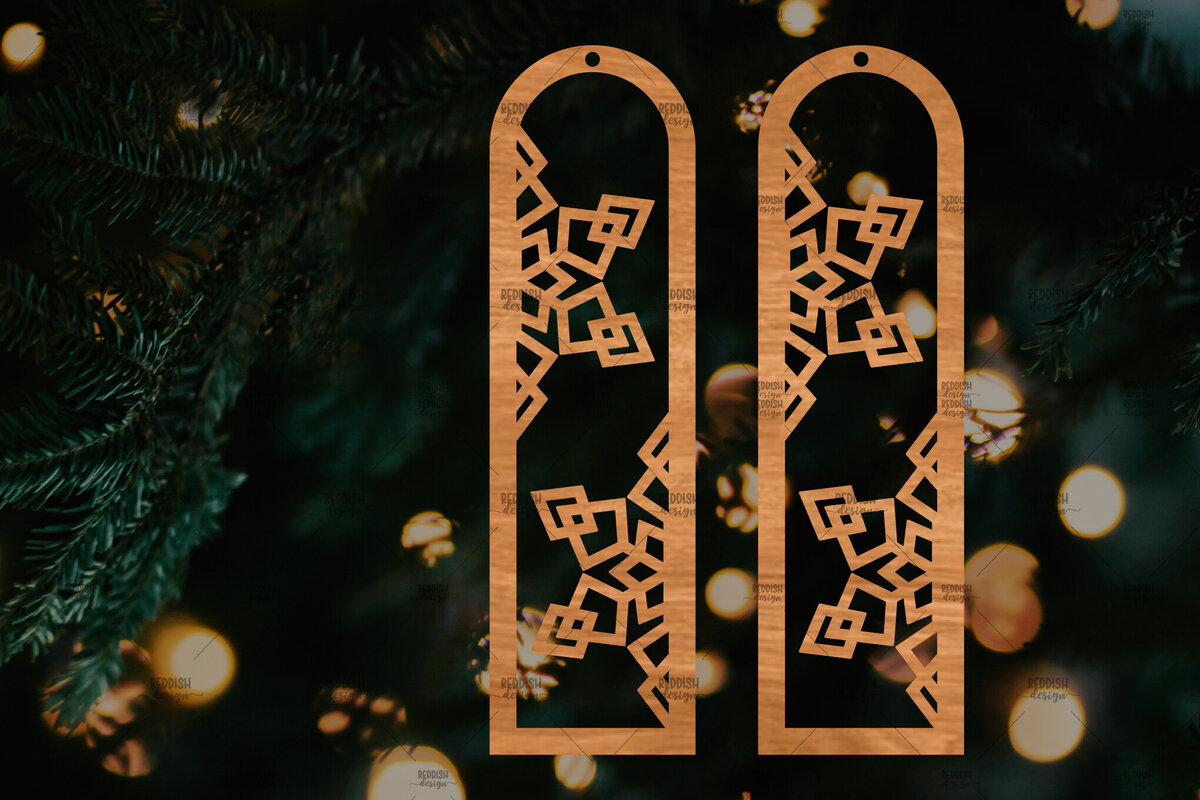 Intra απο ξύλο plywood 3mm-4mm πάχος – Πρότυπο Σκουλαρίκια Snowflakes Δίασταση  5x5 cm INTRAFABR-106814938