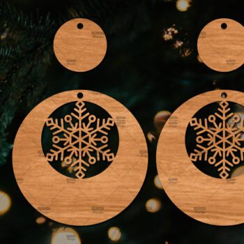 Intra απο ξύλο plywood 3mm-4mm πάχος – Πρότυπο Σκουλαρίκια Snowflakes Δίασταση  5x5 cm INTRAFABR-106442516 - Image 1