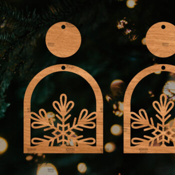 Intra απο ξύλο plywood 3mm-4mm πάχος – Πρότυπο Σκουλαρίκια Snowflakes Δίασταση  5x5 cm INTRAFABR-106815685 - Image 1