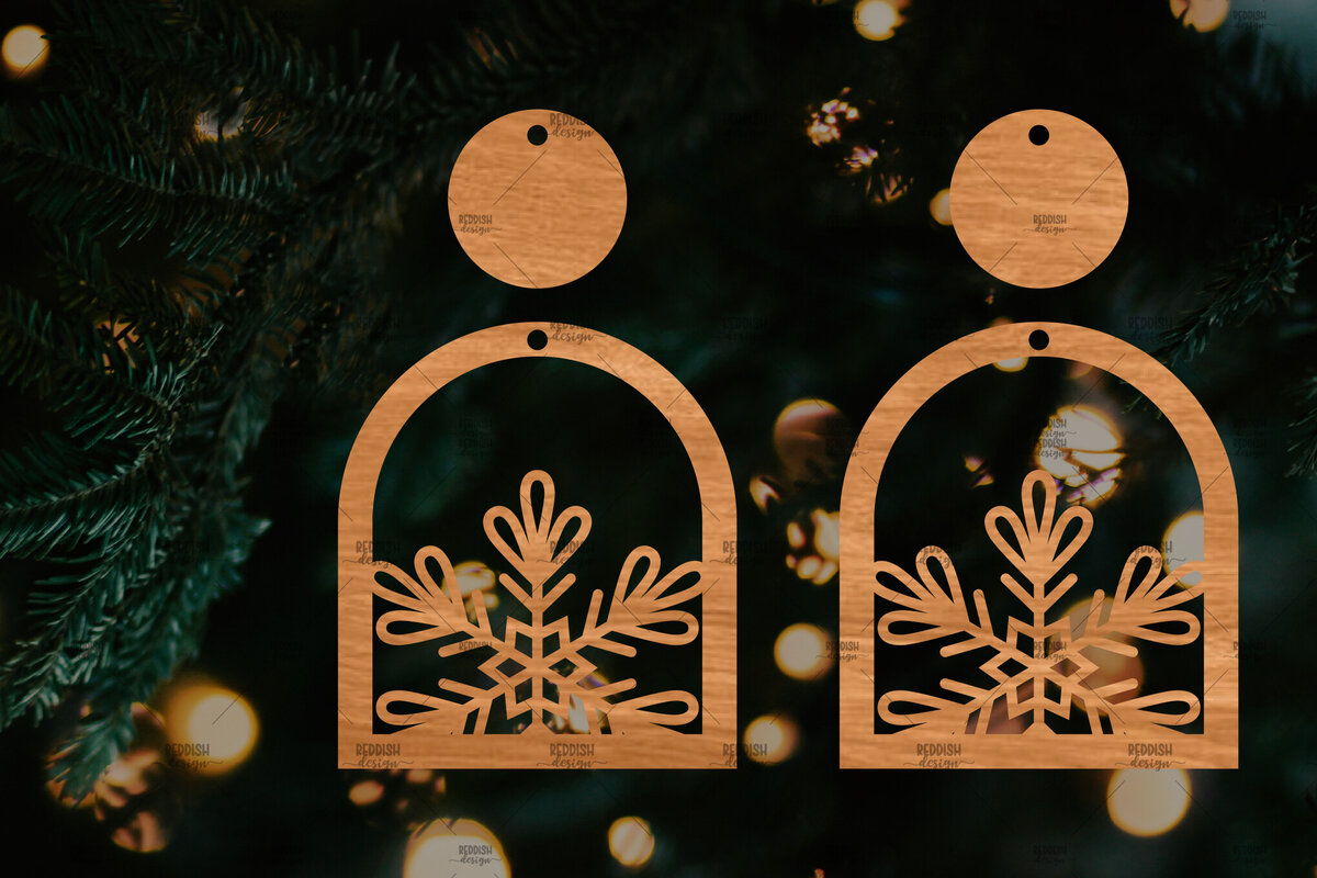 Intra απο ξύλο plywood 3mm-4mm πάχος – Πρότυπο Σκουλαρίκια Snowflakes Δίασταση  5x5 cm INTRAFABR-106815685