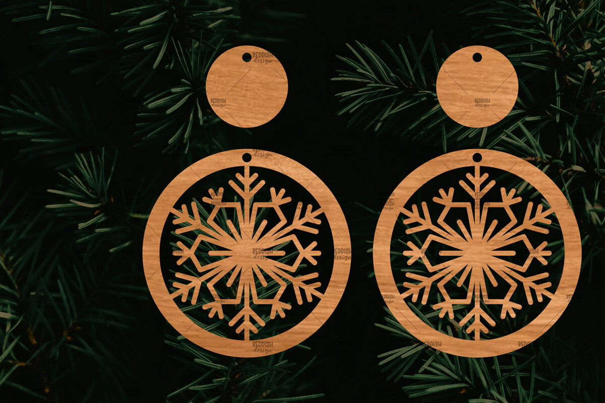 Intra απο ξύλο plywood 3mm-4mm πάχος – Πρότυπο Σκουλαρίκια Snowflakes Δίασταση  5x5 cm INTRAFABR-106815730