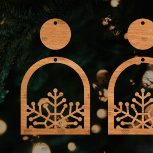 Intra απο ξύλο plywood 3mm-4mm πάχος – Πρότυπο Σκουλαρίκια Snowflakes Δίασταση  5x5 cm INTRAFABR-106815965