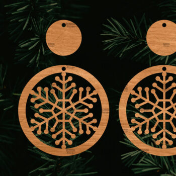 Intra απο ξύλο plywood 3mm-4mm πάχος – Πρότυπο Σκουλαρίκια Snowflakes Δίασταση 5x5 cm INTRAFABR-106815976 - Image 1