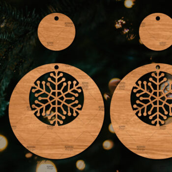 Intra απο ξύλο plywood 3mm-4mm πάχος – Πρότυπο Σκουλαρίκια Snowflakes Δίασταση  5x5 cm INTRAFABR-106442574 - Image 1