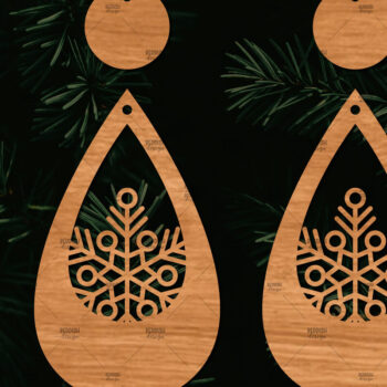 Intra απο ξύλο plywood 3mm-4mm πάχος – Πρότυπο Σκουλαρίκια Snowflakes Δίασταση  5x5 cm INTRAFABR-106442667 - Image 1