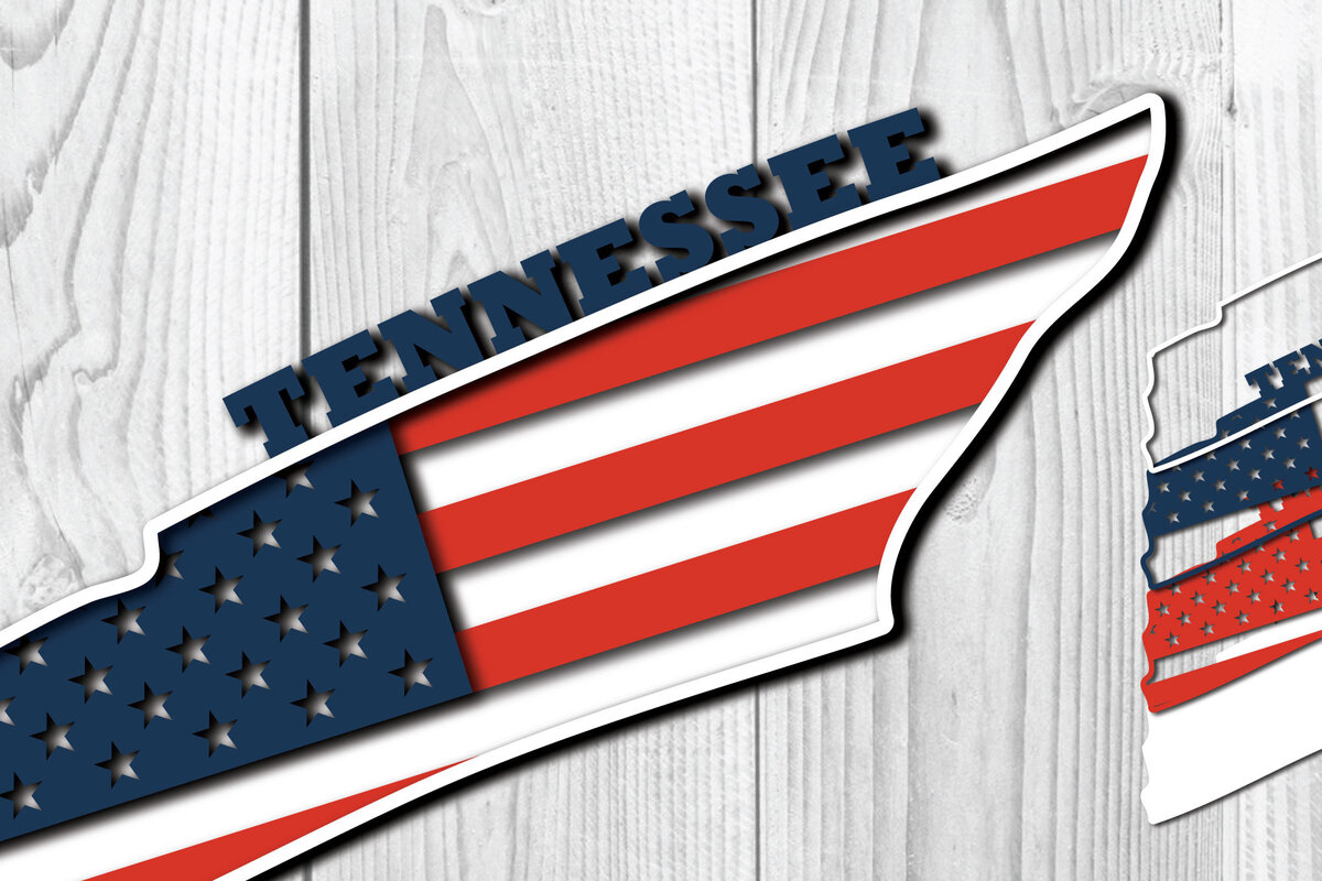 Intra απο ξύλο plywood 3mm-4mm πάχος – Κοπή χαρτιού 3d Flag Tennessee USA Δίασταση  20x20 cm INTRAFABR-65552149