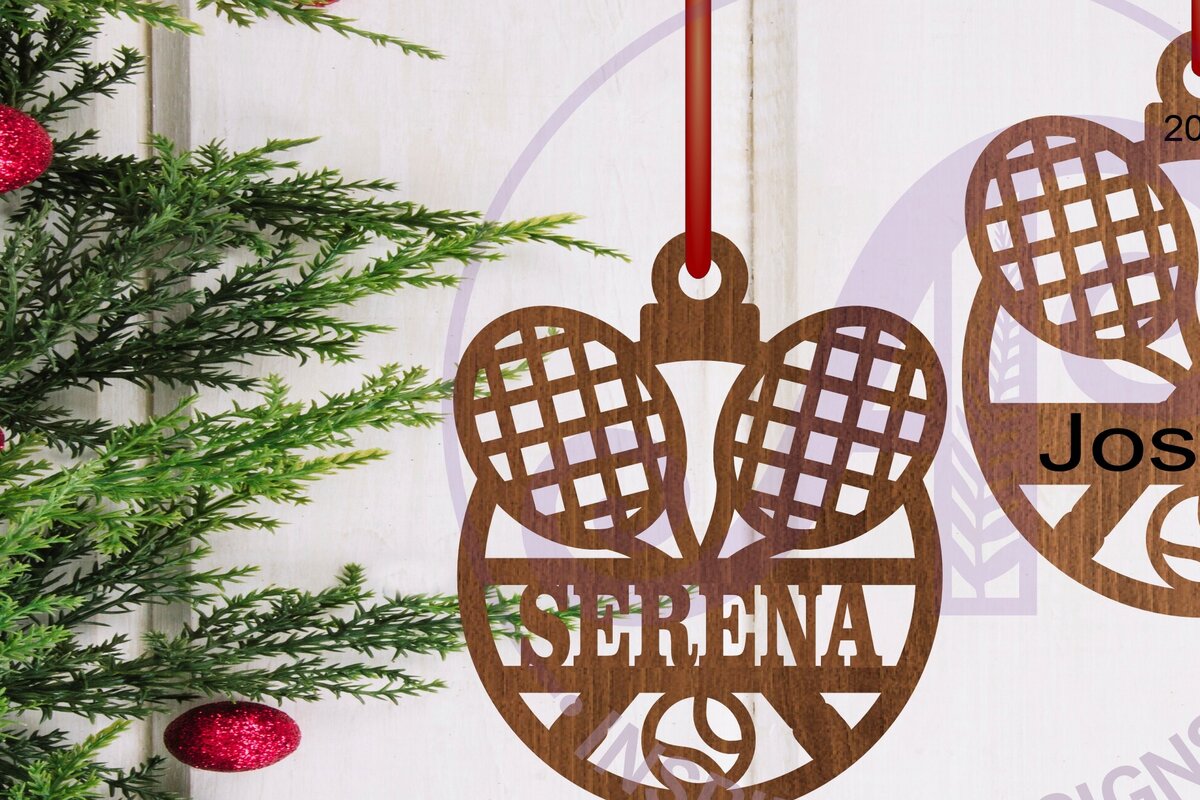 Intra απο ξύλο plywood 3mm-4mm πάχος – Χριστουγεννιάτικο στολίδι τένις Δίασταση  20x20 cm INTRAFABR-109457213