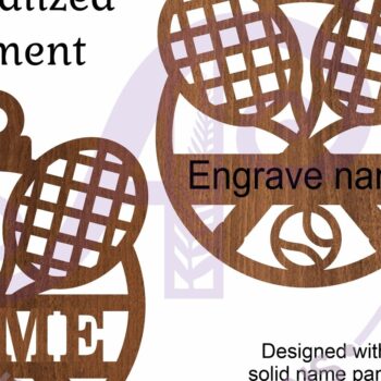 Intra απο ξύλο plywood 3mm-4mm πάχος – Χριστουγεννιάτικο στολίδι τένις Δίασταση  20x20 cm INTRAFABR-109457213 - Image 3