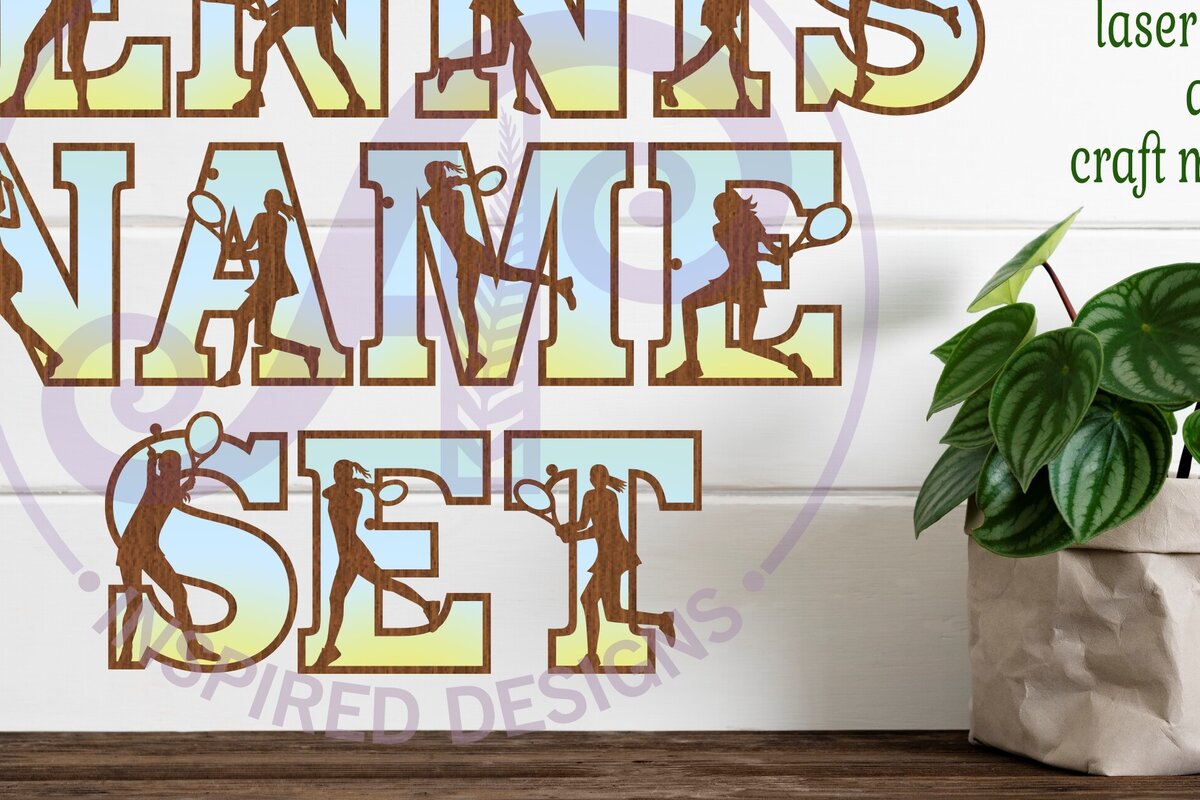 Intra απο ξύλο plywood 3mm-4mm πάχος – Αλφάβητο γραμμάτων παίκτριας τένις Δίασταση  20x20 cm INTRAFABR-93886893