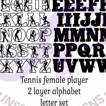 Intra απο ξύλο plywood 3mm-4mm πάχος – Αλφάβητο γραμμάτων παίκτριας τένις Δίασταση  20x20 cm INTRAFABR-93886893 - Image 5