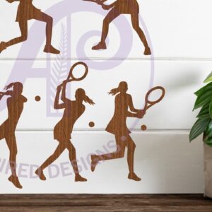 Intra απο ξύλο plywood 3mm-4mm πάχος – Tennis Female Silhouette Shapes Δίασταση  20x20 cm INTRAFABR-96614654