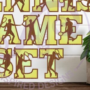 Intra απο ξύλο plywood 3mm-4mm πάχος – Σετ αλφαβήτου με γράμματα τένις Δίασταση 20x20 cm INTRAFABR-93955753