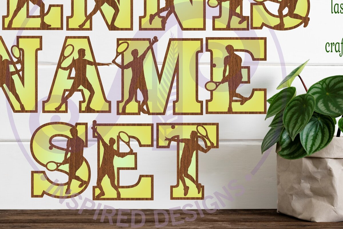 Intra απο ξύλο plywood 3mm-4mm πάχος – Σετ αλφαβήτου με γράμματα τένις Δίασταση  20x20 cm INTRAFABR-93955753