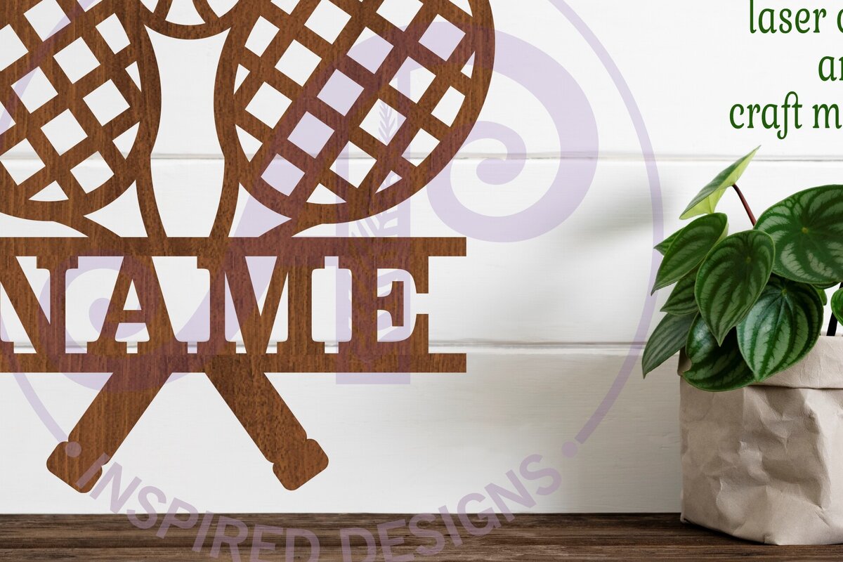 Intra απο ξύλο plywood 3mm-4mm πάχος – Πρότυπο κοπής με λέιζερ για το όνομα του τένις Δίασταση  20x20 cm INTRAFABR-84869671