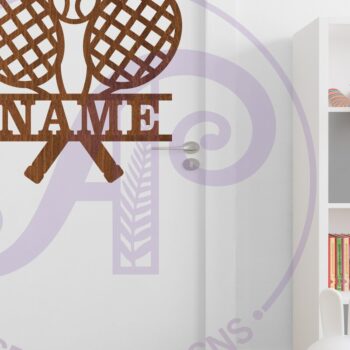 Intra απο ξύλο plywood 3mm-4mm πάχος – Πρότυπο κοπής με λέιζερ για το όνομα του τένις Δίασταση  20x20 cm INTRAFABR-84869671 - Image 4