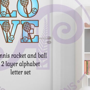 Intra απο ξύλο plywood 3mm-4mm πάχος – Ρακέτα του τένις και αλφάβητο γραμμάτων μπάλας Δίασταση 20x20 cm INTRAFABR-93741170 - Image 3