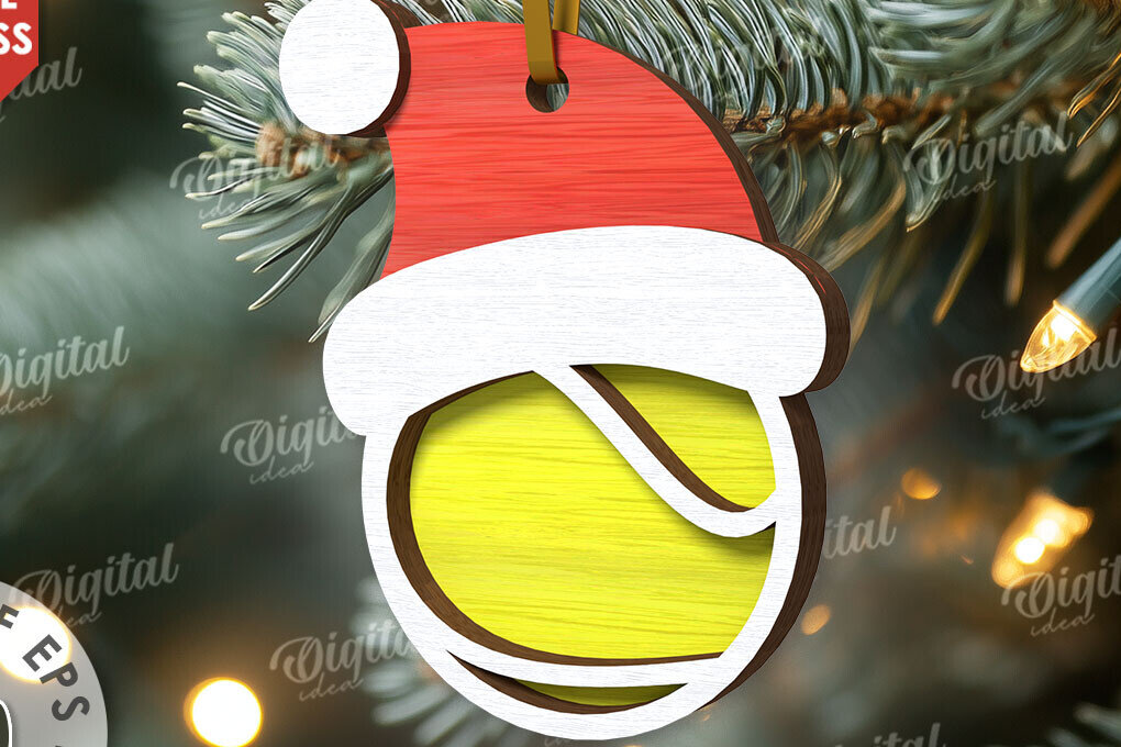 Intra απο ξύλο plywood 3mm-4mm πάχος – Τένις Αθλητικό Χριστουγεννιάτικο στολίδι Λέιζερ Δίασταση  20x20 cm INTRAFABR-110767572