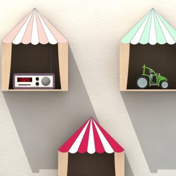 Intra απο ξύλο plywood 3mm-4mm πάχος –  ραφιών τοίχου σκηνής Αρχείο Glowforge Δίασταση  40x30 cm INTRAFABR-38596743 - Image 1