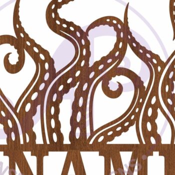 Intra απο ξύλο plywood 3mm-4mm πάχος – Αρχείο κοπής με λέιζερ Σήμα ονόματος Tentacles Δίασταση  20x20 cm INTRAFABR-114693715 - Image 4