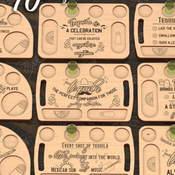 Intra απο ξύλο plywood 3mm-4mm πάχος – Πακέτα Tequila| CNC Δίασταση  20x20 cm INTRAFABR-122010103 - Image 1