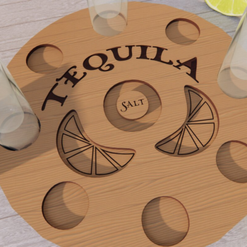 Intra απο ξύλο plywood 3mm-4mm πάχος – Tequila Shot Board Δίασταση  20x20 cm INTRAFABR-79193271 - Image 1