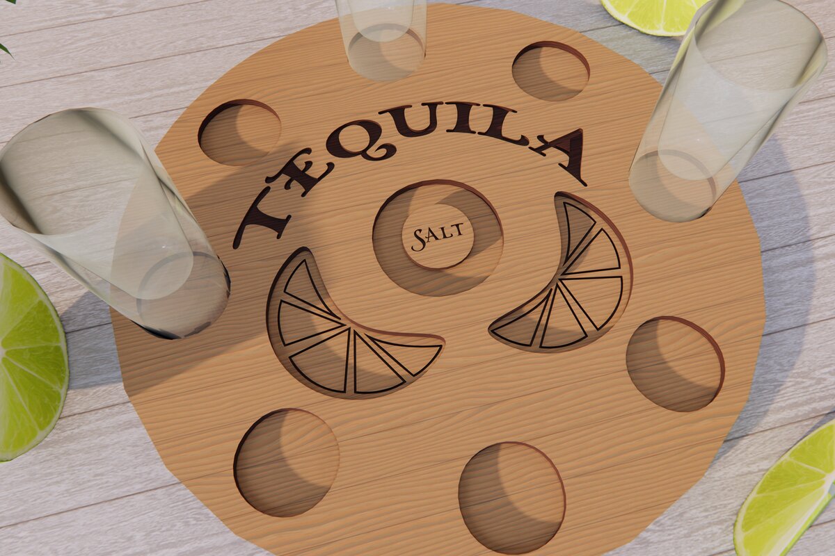 Intra απο ξύλο plywood 3mm-4mm πάχος – Tequila Shot Board Δίασταση  20x20 cm INTRAFABR-79193271