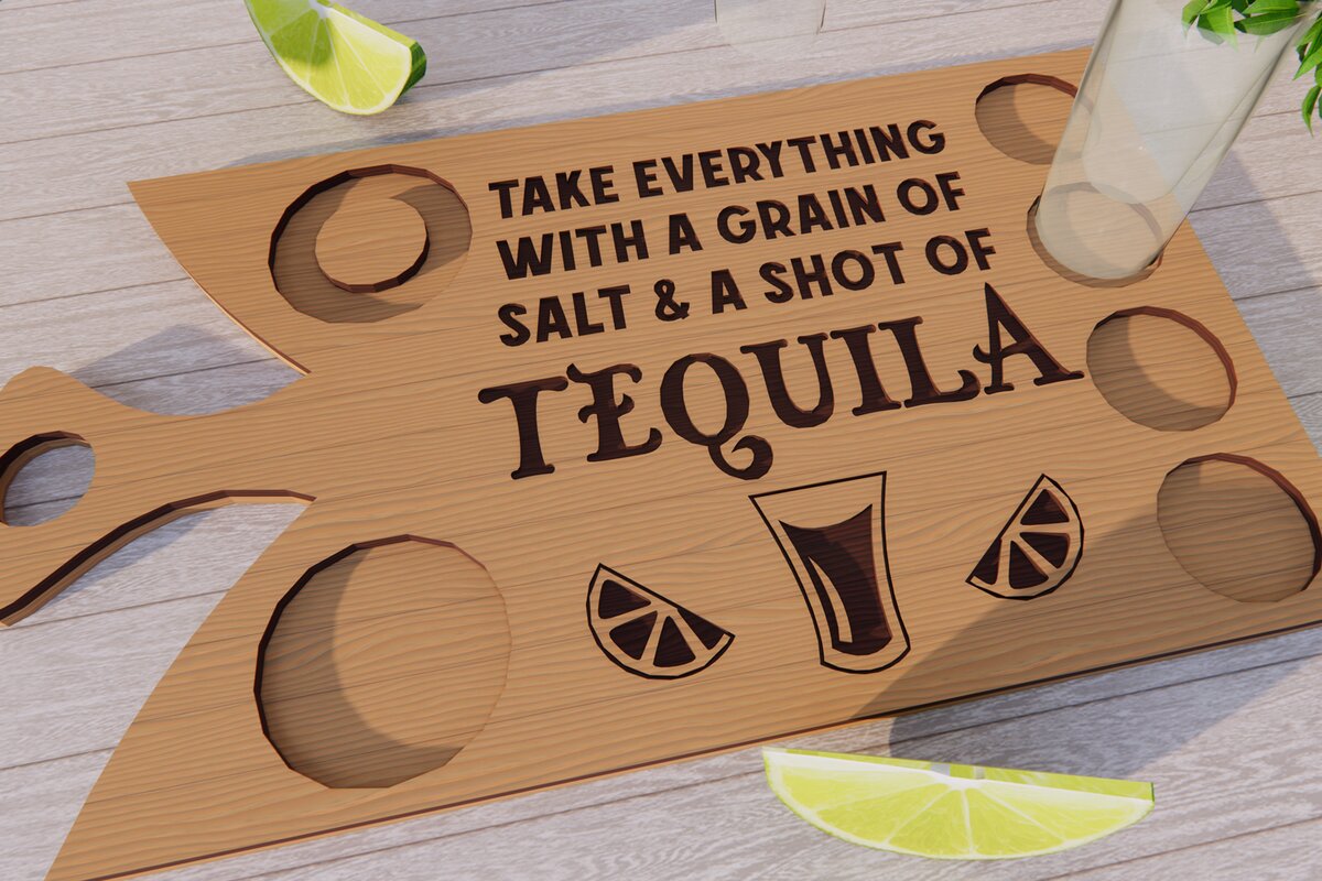 Intra απο ξύλο plywood 3mm-4mm πάχος – Tequila Shot Board Δίασταση  20x20 cm INTRAFABR-79137667