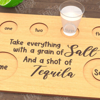 Intra απο ξύλο plywood 3mm-4mm πάχος – Τεκίλα Shot Board | Δίσκος σερβιρίσματος Shot Δίασταση  20x20 cm INTRAFABR-115892882 - Image 1