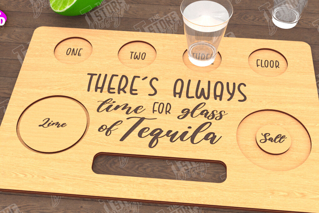Intra απο ξύλο plywood 3mm-4mm πάχος – Τεκίλα Shot Board | Δίσκος σερβιρίσματος Shot Δίασταση  20x20 cm INTRAFABR-115892904